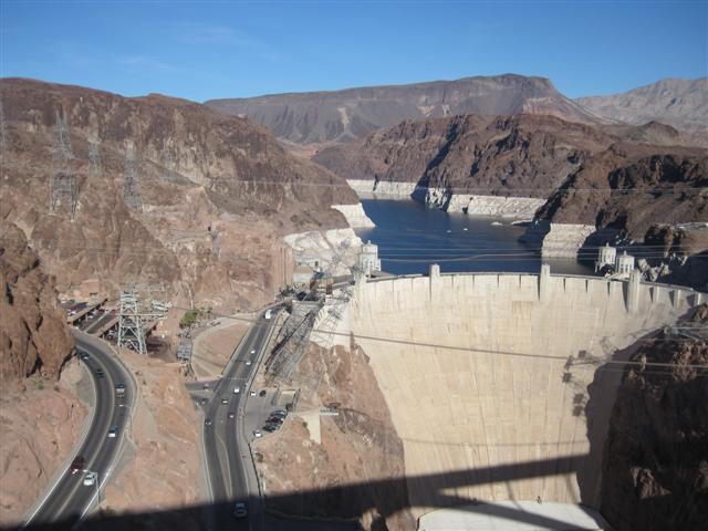 View of the original roadway over the Hoover Dam